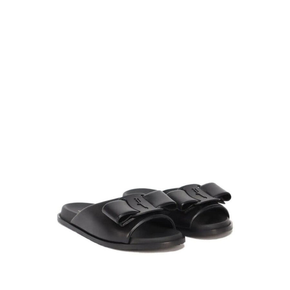 Salvatore Ferragamo Women's Vara Black Leather Sandals