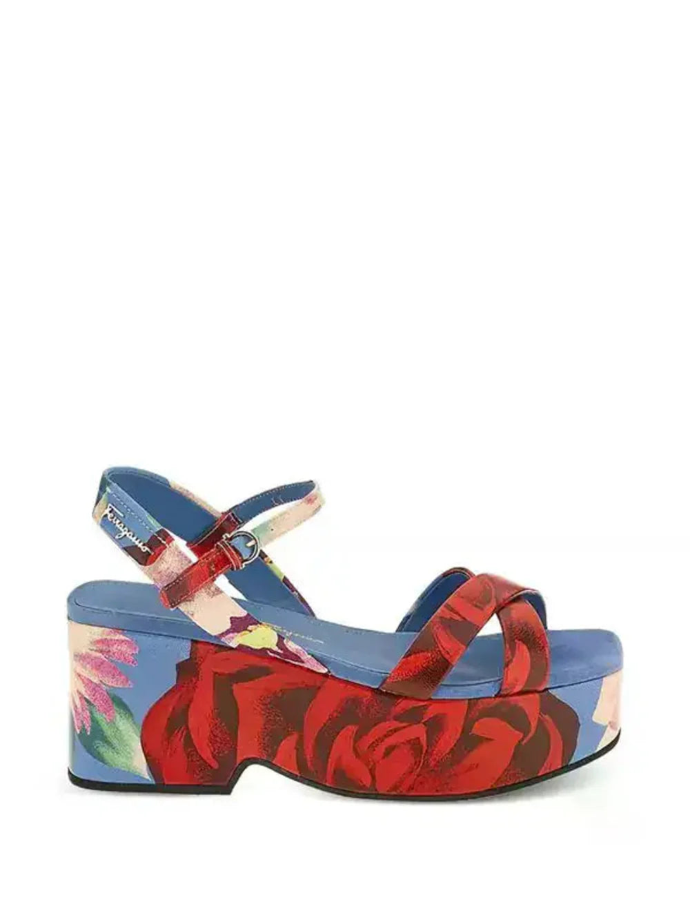 Salvatore Ferragamo Woman's Floral-Print Platform Sandals