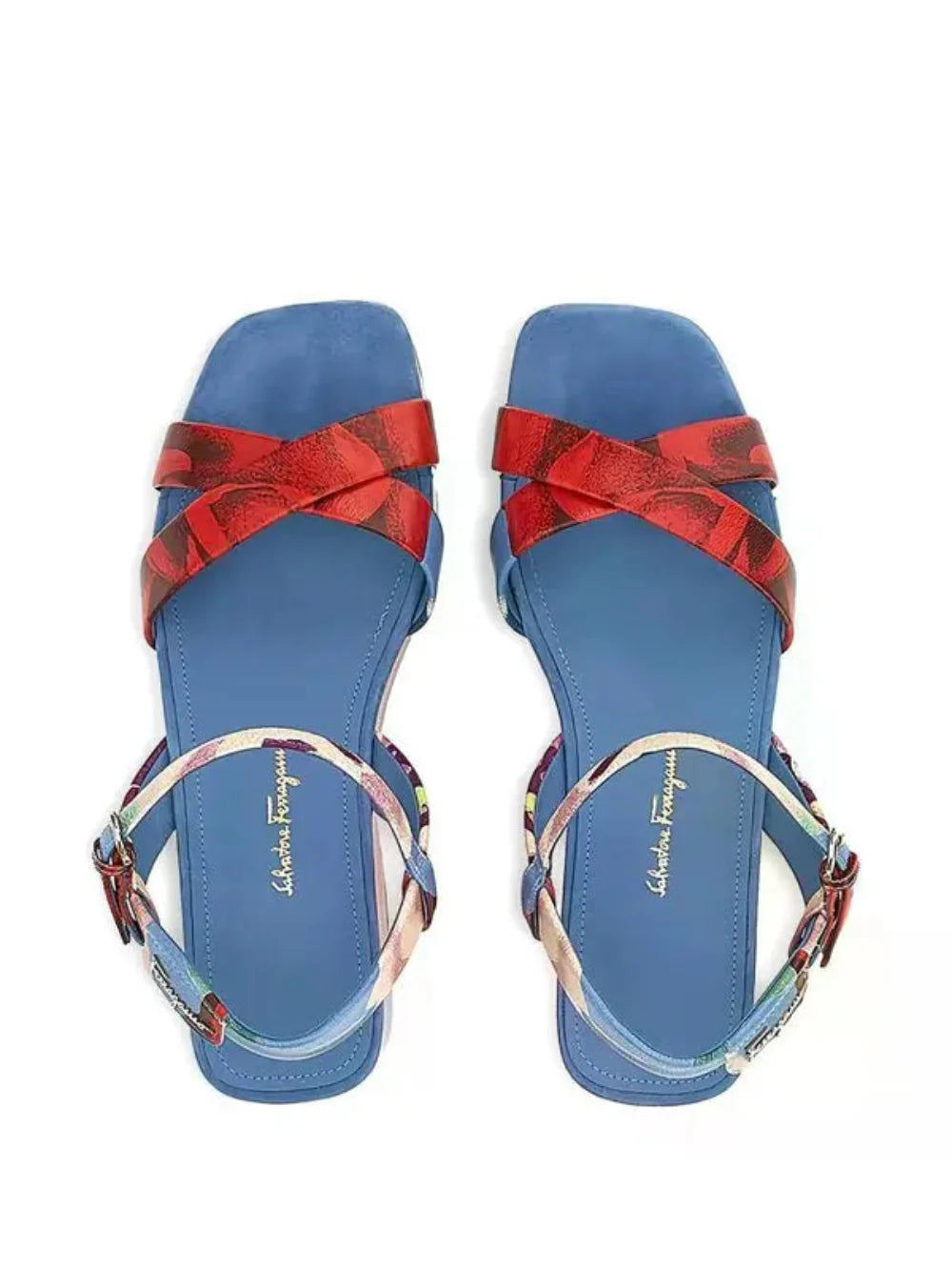 Salvatore Ferragamo Woman's Floral-Print Platform Sandals