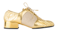 Salvatore Ferragamo Woman's Gold Lace-Up Dance Shoes