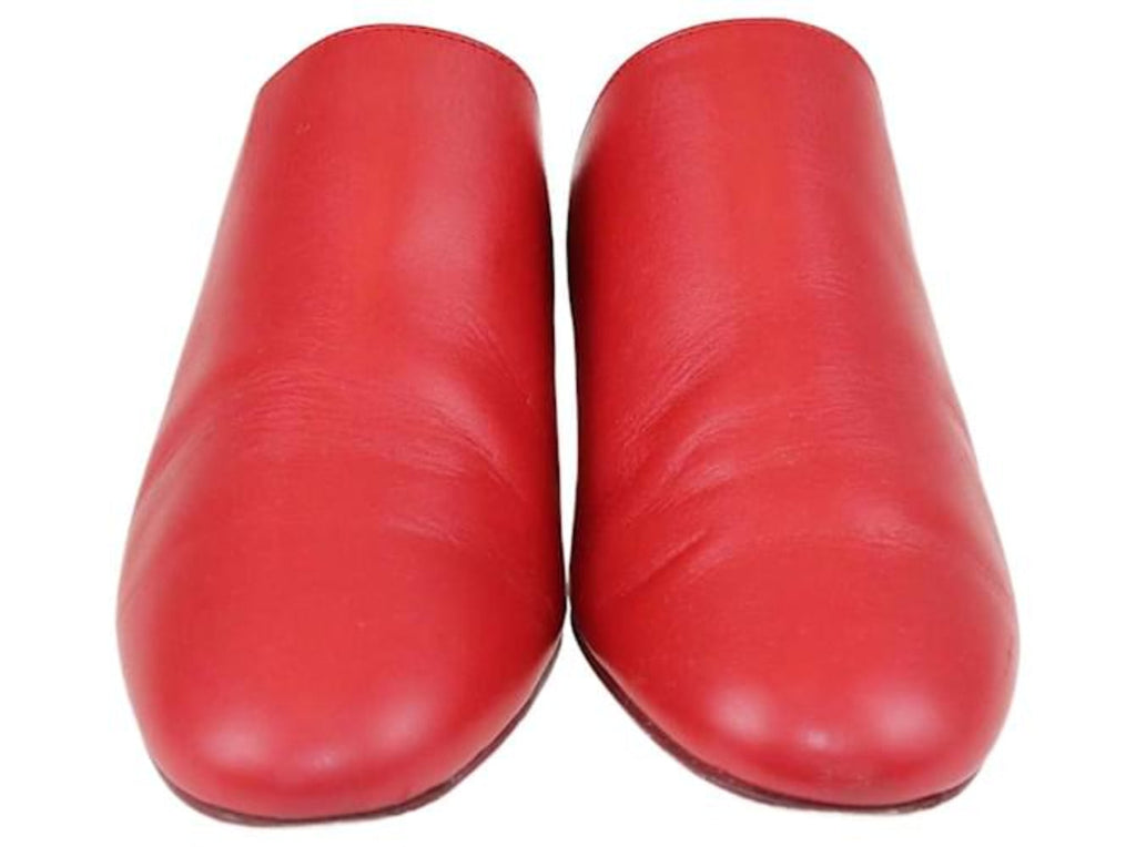 Salvatore Ferragamo Woman's Floy Mirror Heel Leather Mules