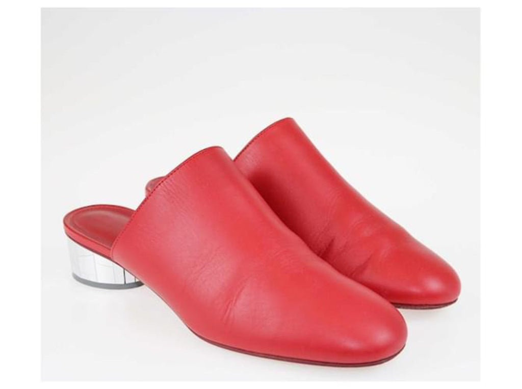 Salvatore Ferragamo Woman's Floy Mirror Heel Leather Mules
