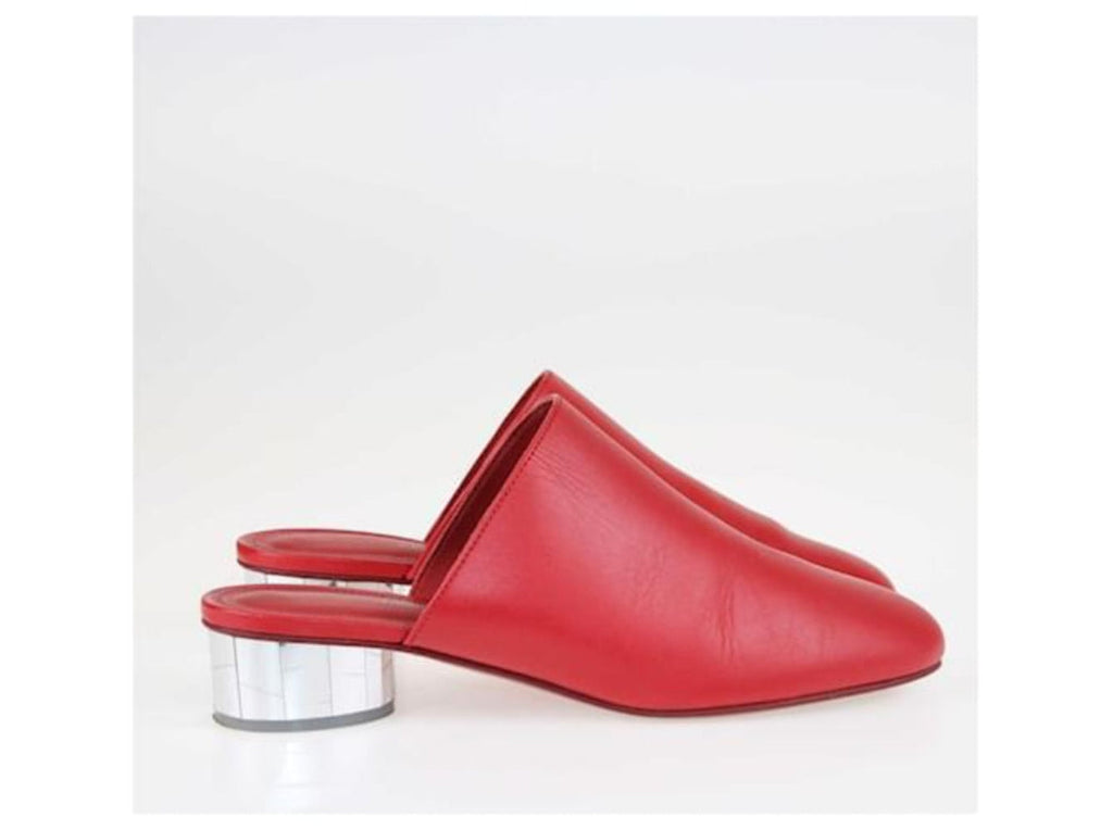 Salvatore Ferragamo Woman's Floy Mirror Heel Leather Mules
