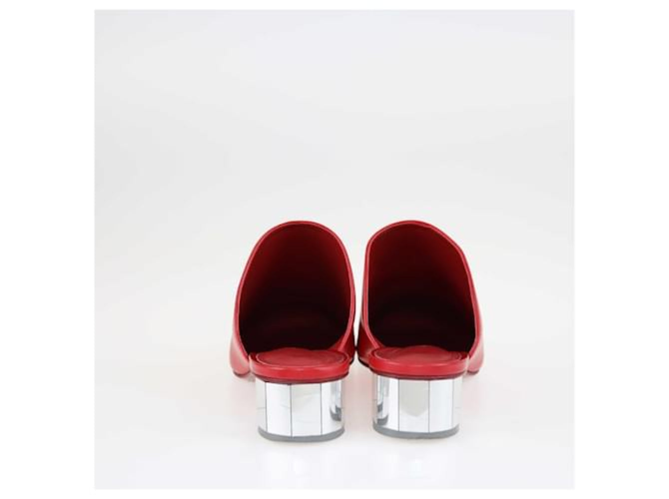 Salvatore Ferragamo Woman's Floy Mirror Heel Leather Mules