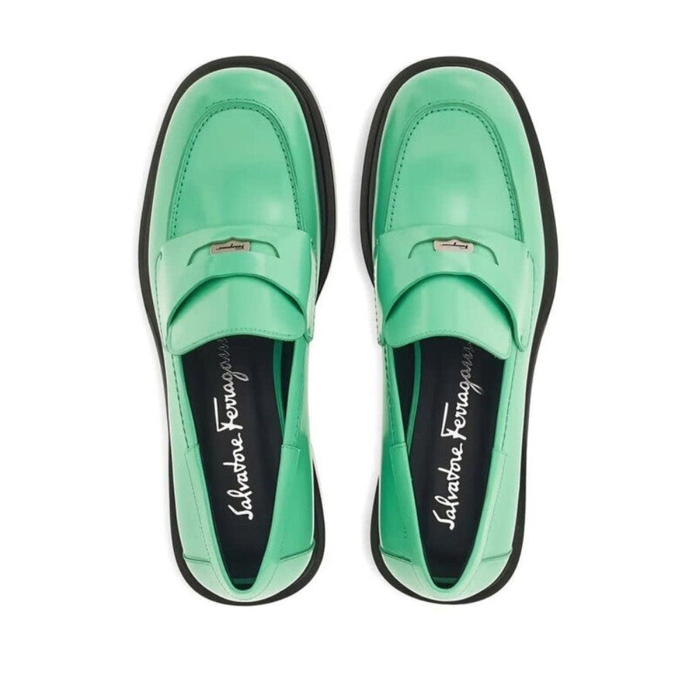 Salvatore Ferragamo Woman's Penny Strap Leather Loafers