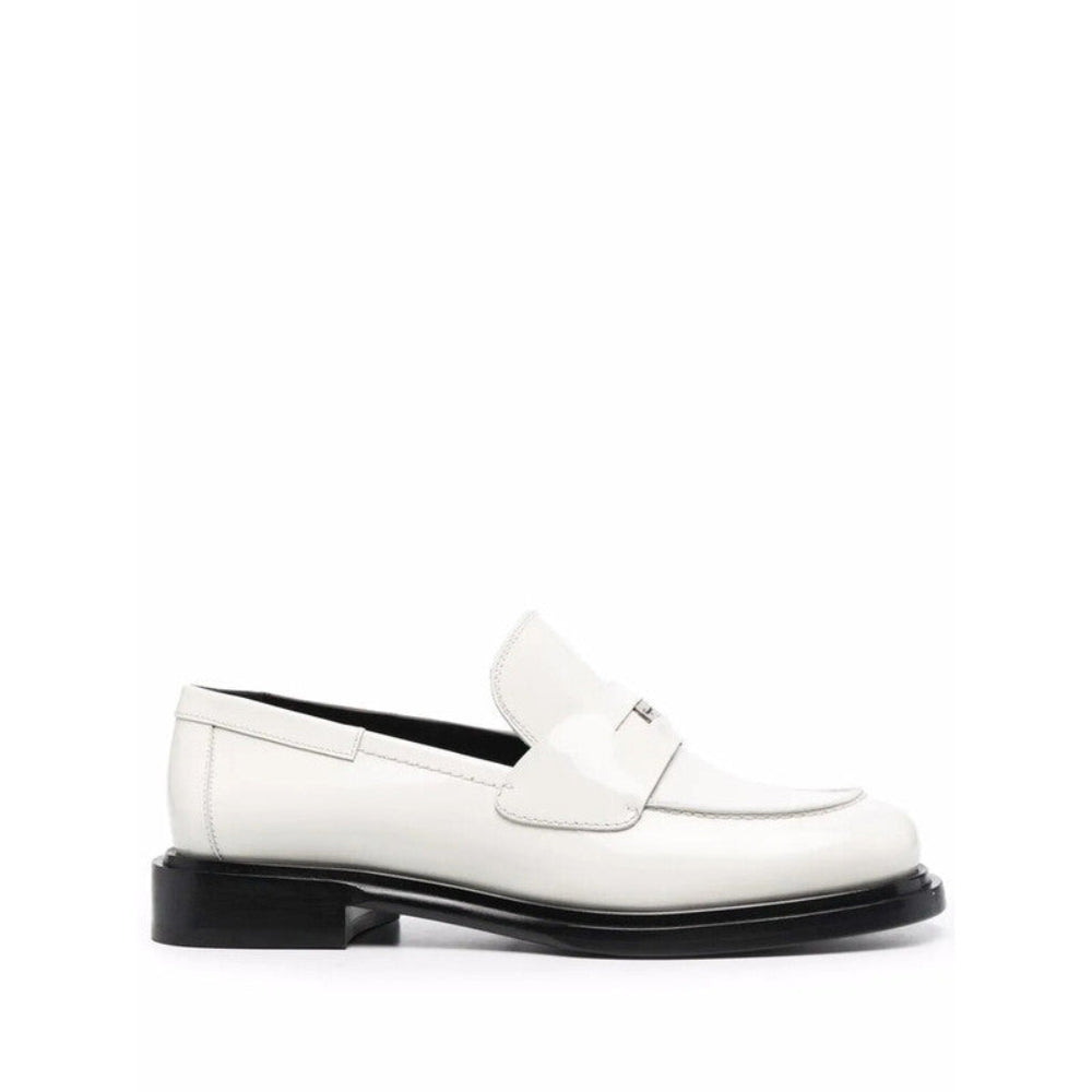 Salvatore Ferragamo Woman's Paneled Logo-Plaque Moccasin Loafers