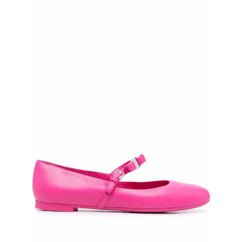 Salvatore Ferragamo Woman's Pink Ankle-Strap Ballerina Flats