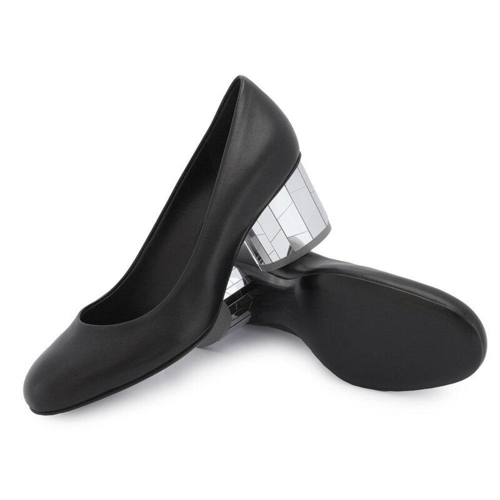 Salvatore Ferragamo Woman's Farrah Mirrored Leather Pumps