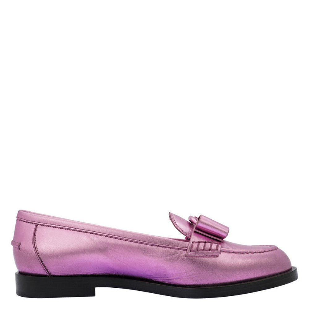 Salvatore Ferragamo Woman's Viva Maxi Bow Laminated Loafers