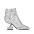 Salvatore Ferragamo Woman's Glitter-Effect Sculpted-Heel Ankle Boots
