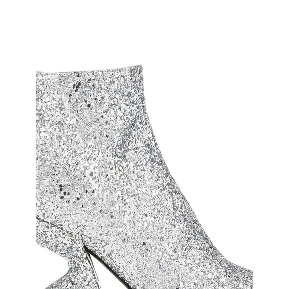 Salvatore Ferragamo Woman's Glitter-Effect Sculpted-Heel Ankle Boots