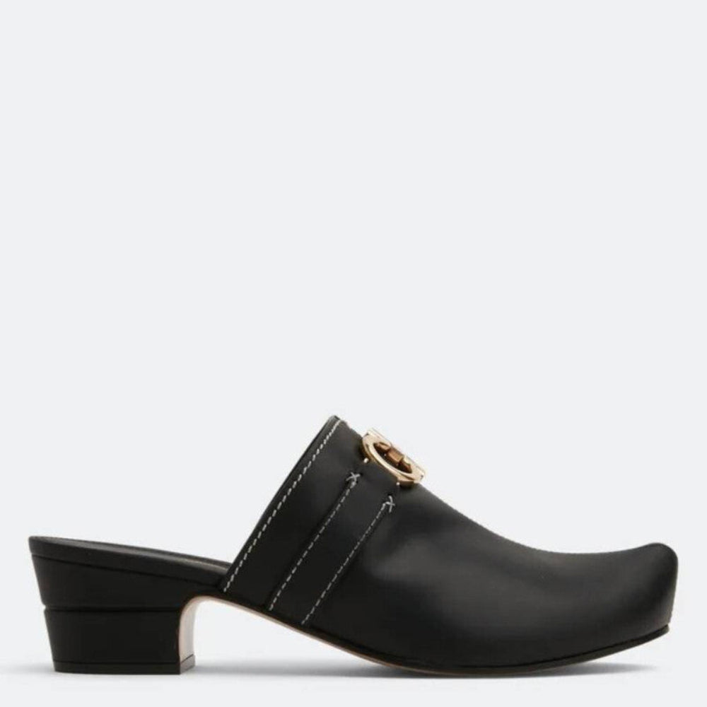 Salvatore Ferragamo Woman's Phobos Leather Gancini Mules