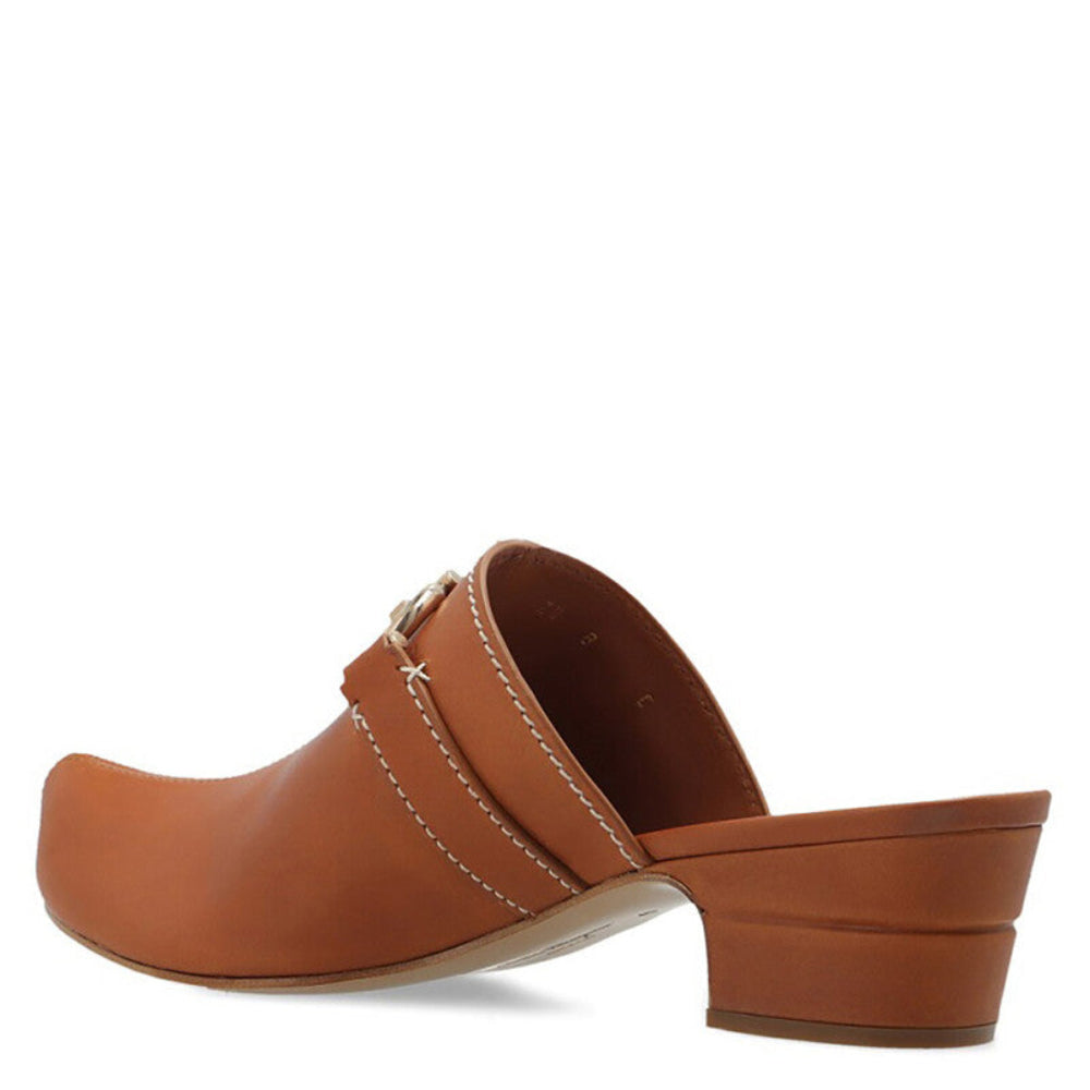 Salvatore Ferragamo Woman's Phobos Leather Gancini Mules