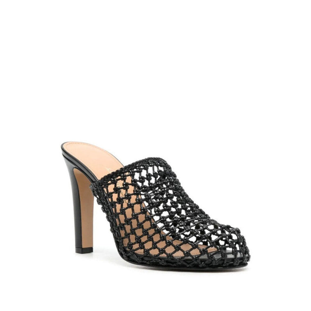 Salvatore Ferragamo Woman's Ellas X5 Interwoven Mules Heels