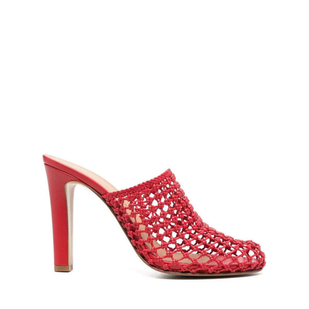 Salvatore Ferragamo Woman's Ellas X5 Interwoven Mules Heels