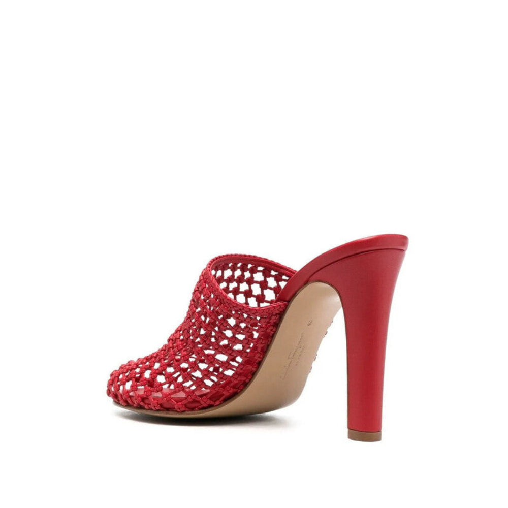 Salvatore Ferragamo Woman's Ellas X5 Interwoven Mules Heels