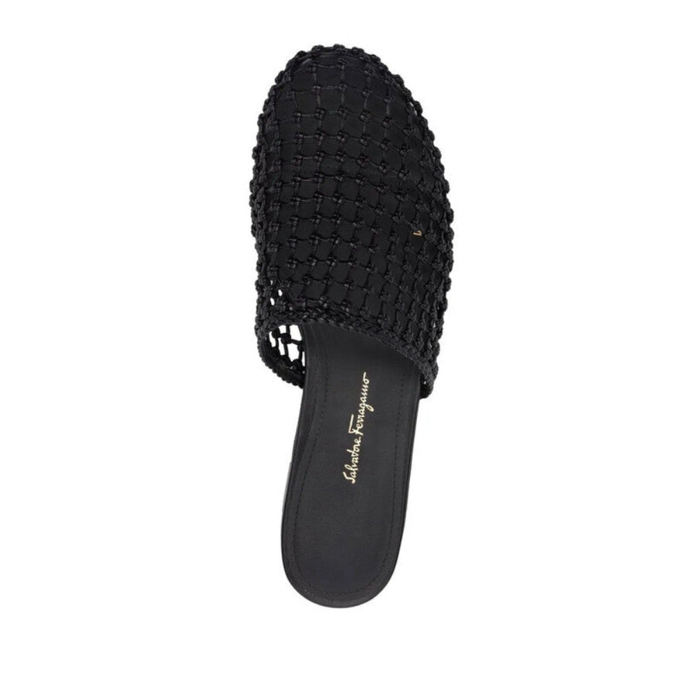 Salvatore Ferragamo Woman's Interwoven Mules Slides