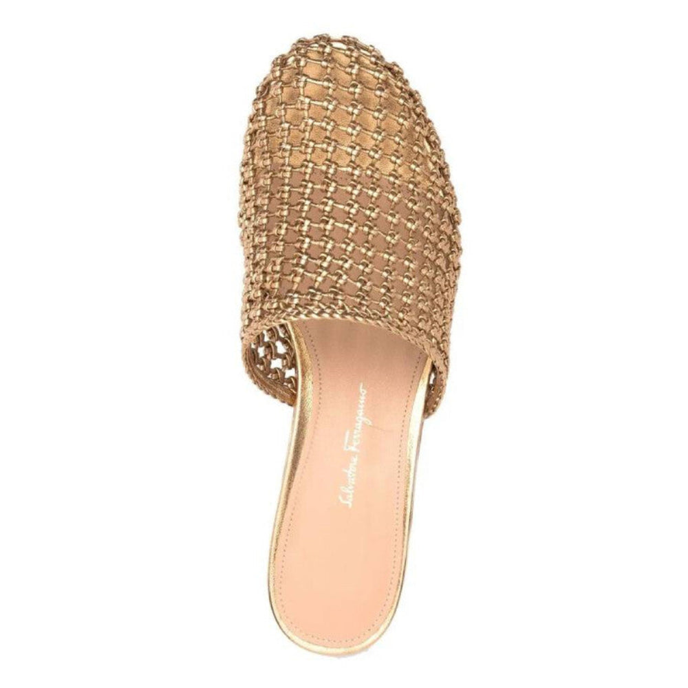 Salvatore Ferragamo Woman's Interwoven Mules Slides