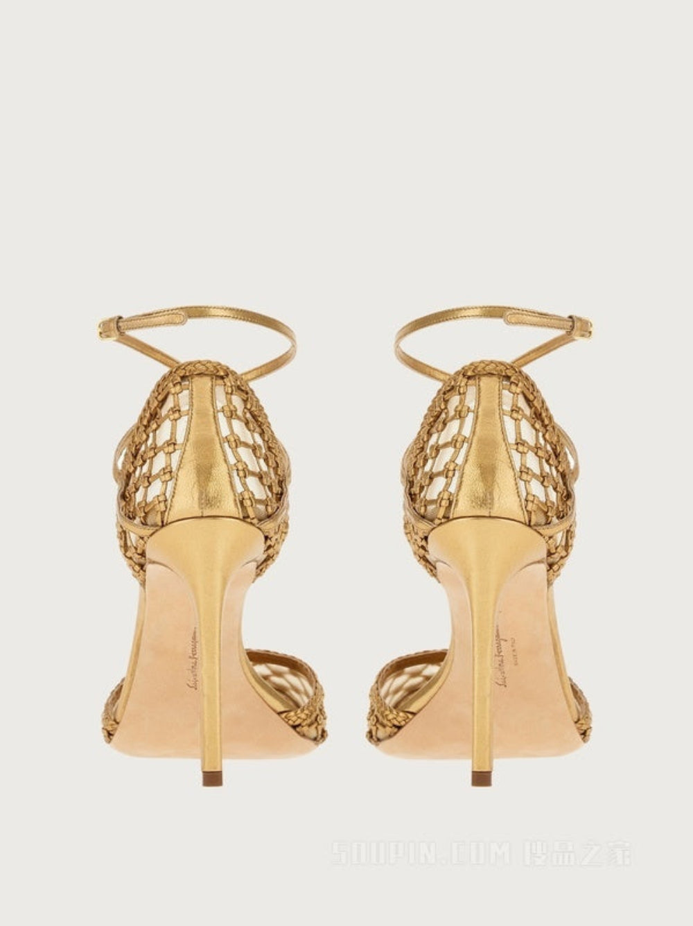 Salvatore Ferragamo Woman's Woven High-Heeled Sandals