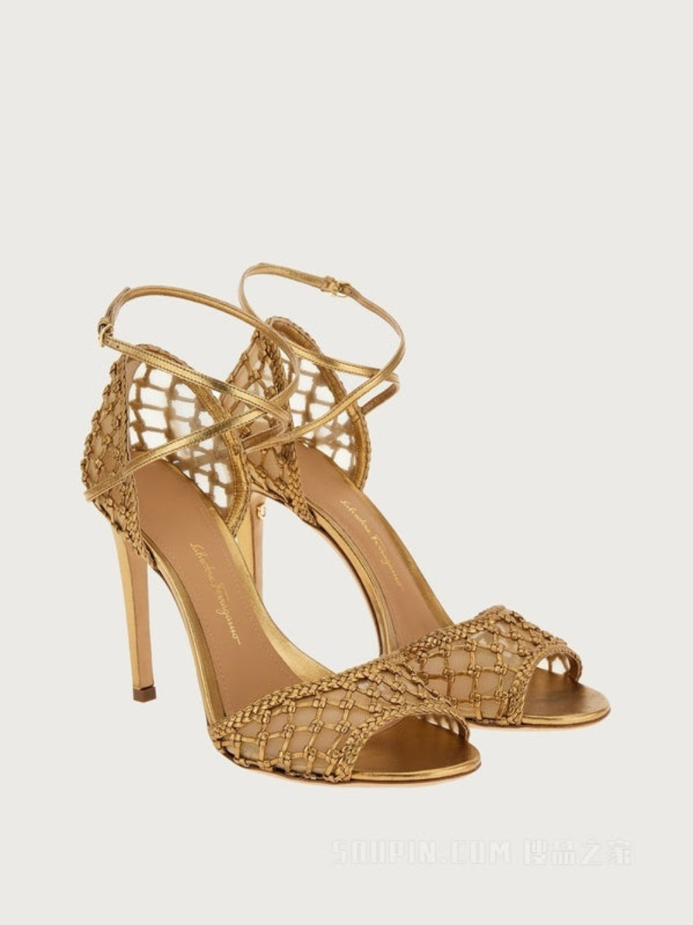 Salvatore Ferragamo Woman's Woven High-Heeled Sandals