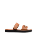 Salvatore Ferragamo Woman's Beige Brown Vara Touch-Strap Sandals