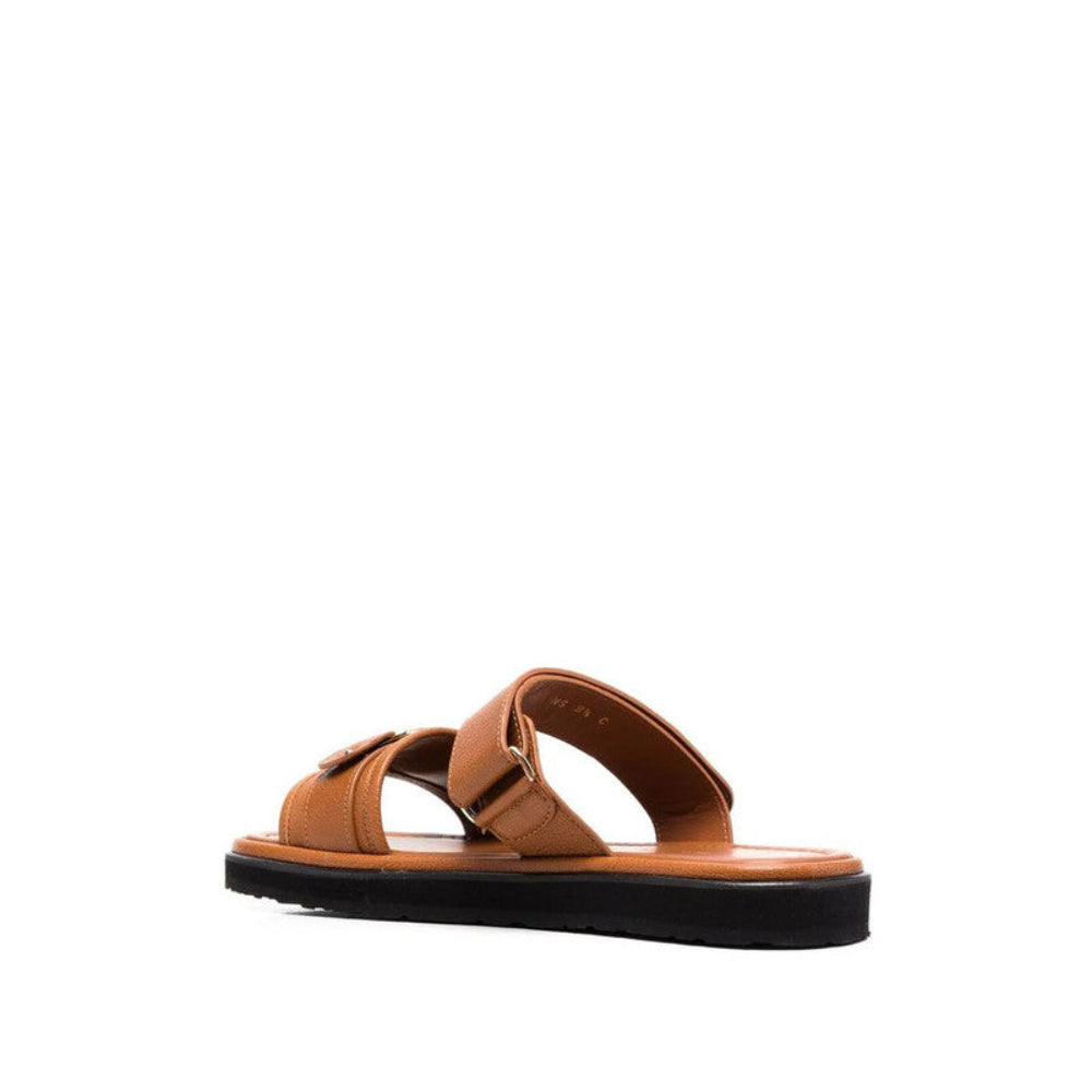 Salvatore Ferragamo Woman's Beige Brown Vara Touch-Strap Sandals