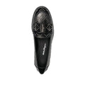 Salvatore Ferragamo Woman's Black Studded Bow Leather Loafers
