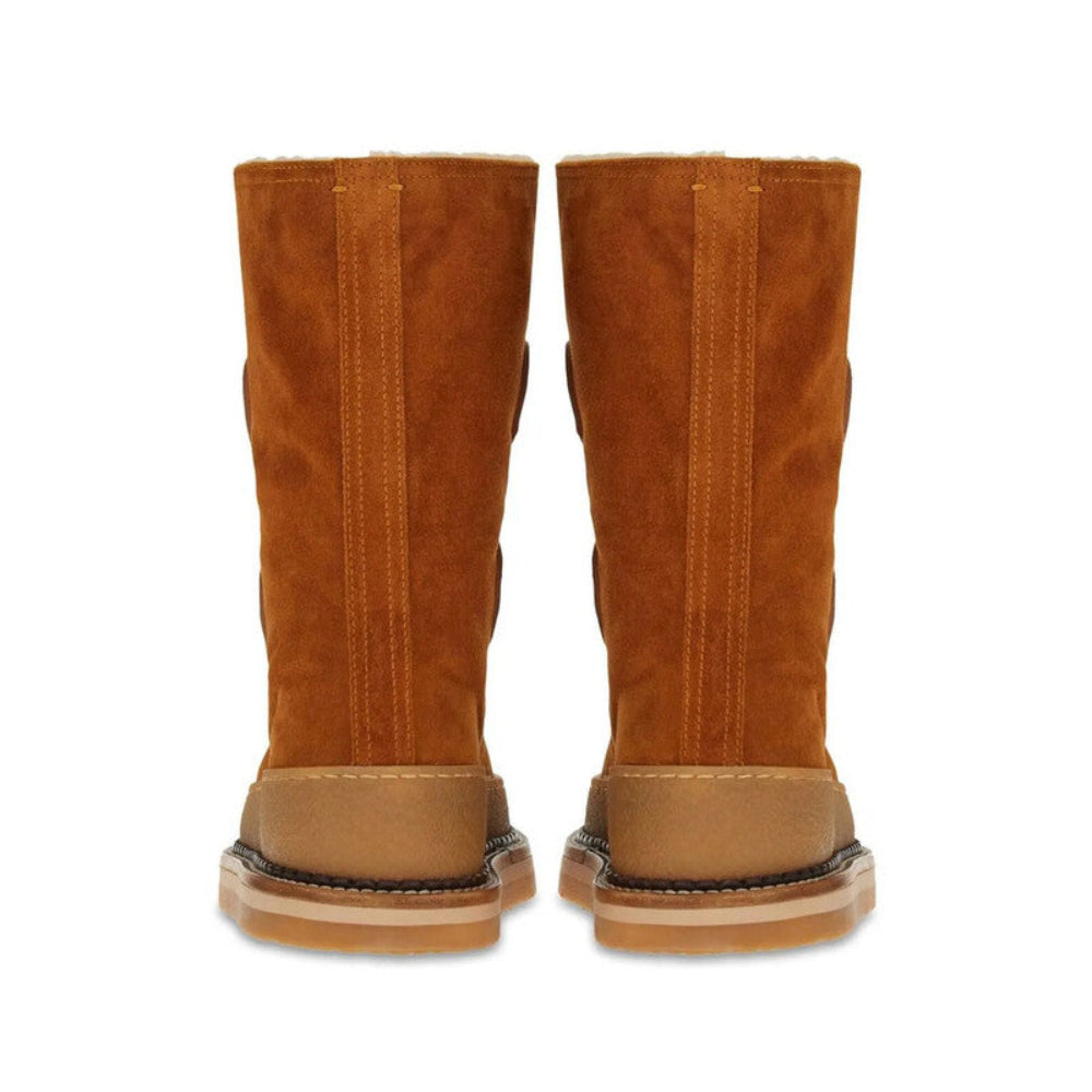 Salvatore Ferragamo Woman's Calf-Length Suede Boots