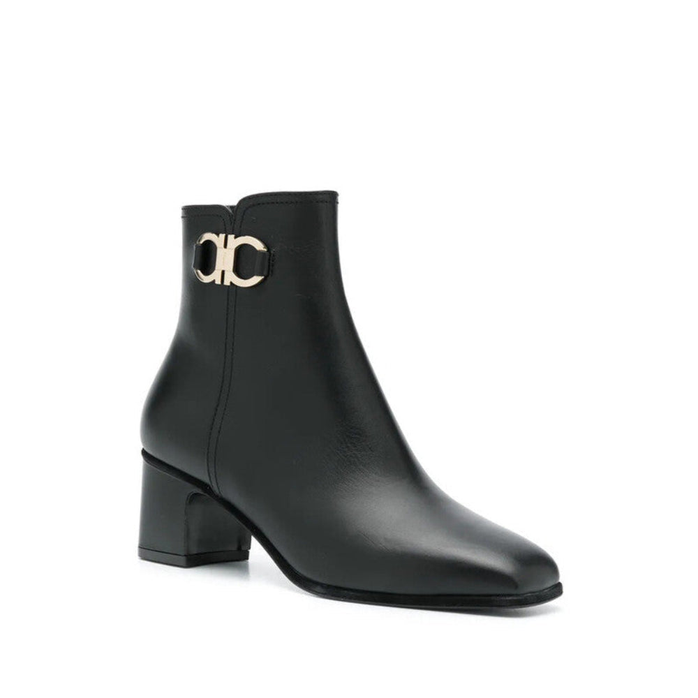 Salvatore Ferragamo Woman's Gancini Leather Ankle Boots