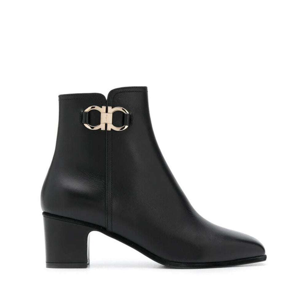 Salvatore Ferragamo Woman's Gancini Leather Ankle Boots