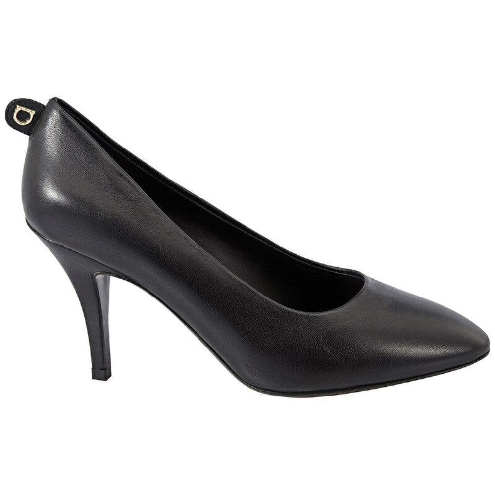 Salvatore Ferragamo Woman's Black Leather Pumps Heels