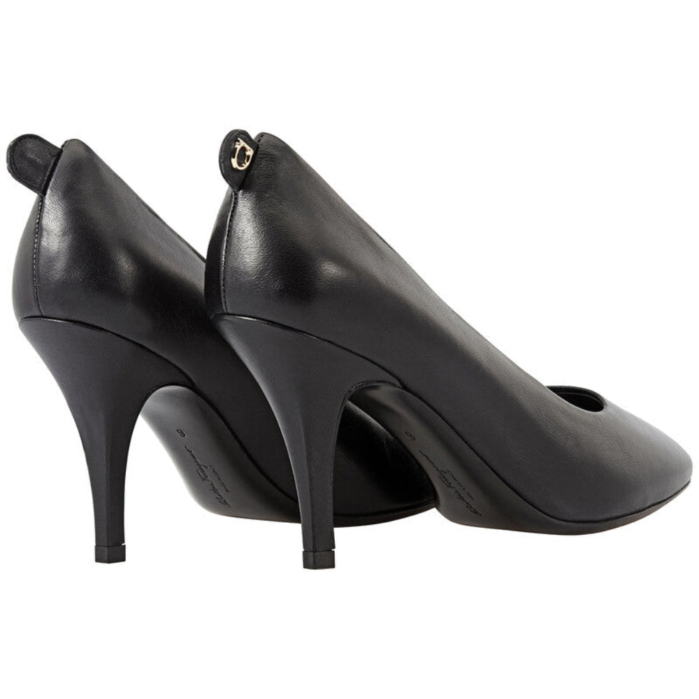 Salvatore Ferragamo Woman's Black Leather Pumps Heels