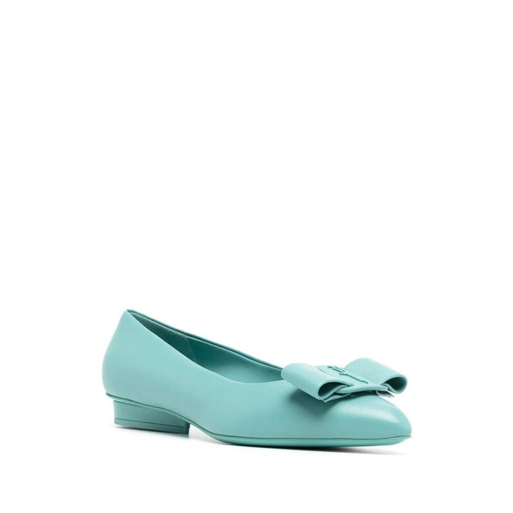 Salvatore Ferragamo Woman's Viva Bow Pointed-Toe Ballerina Flats
