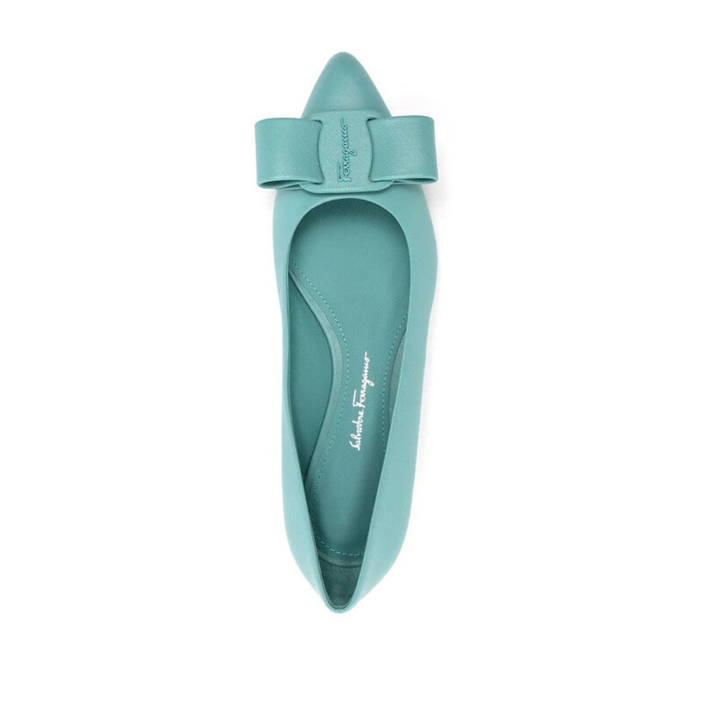 Salvatore Ferragamo Woman's Viva Bow Pointed-Toe Ballerina Flats