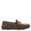 Salvatore Ferragamo Men's Brown Nevada Leather Driver Loafers