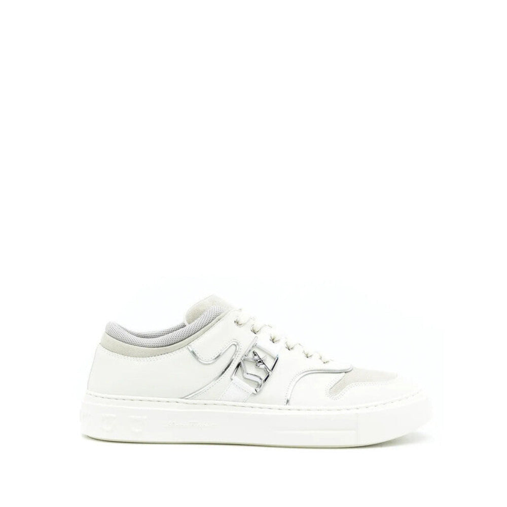 Salvatore Ferragamo Men's White Low-Top Sneakers