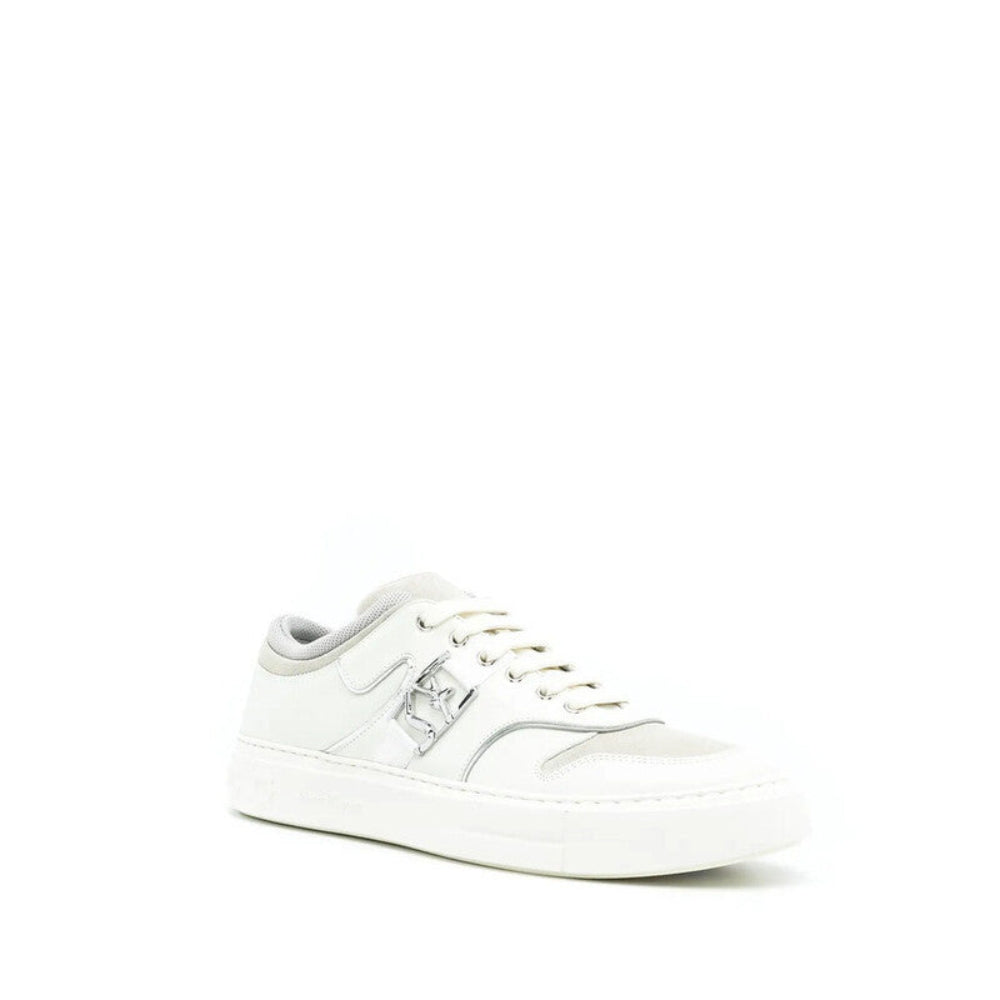Salvatore Ferragamo Men's White Low-Top Sneakers