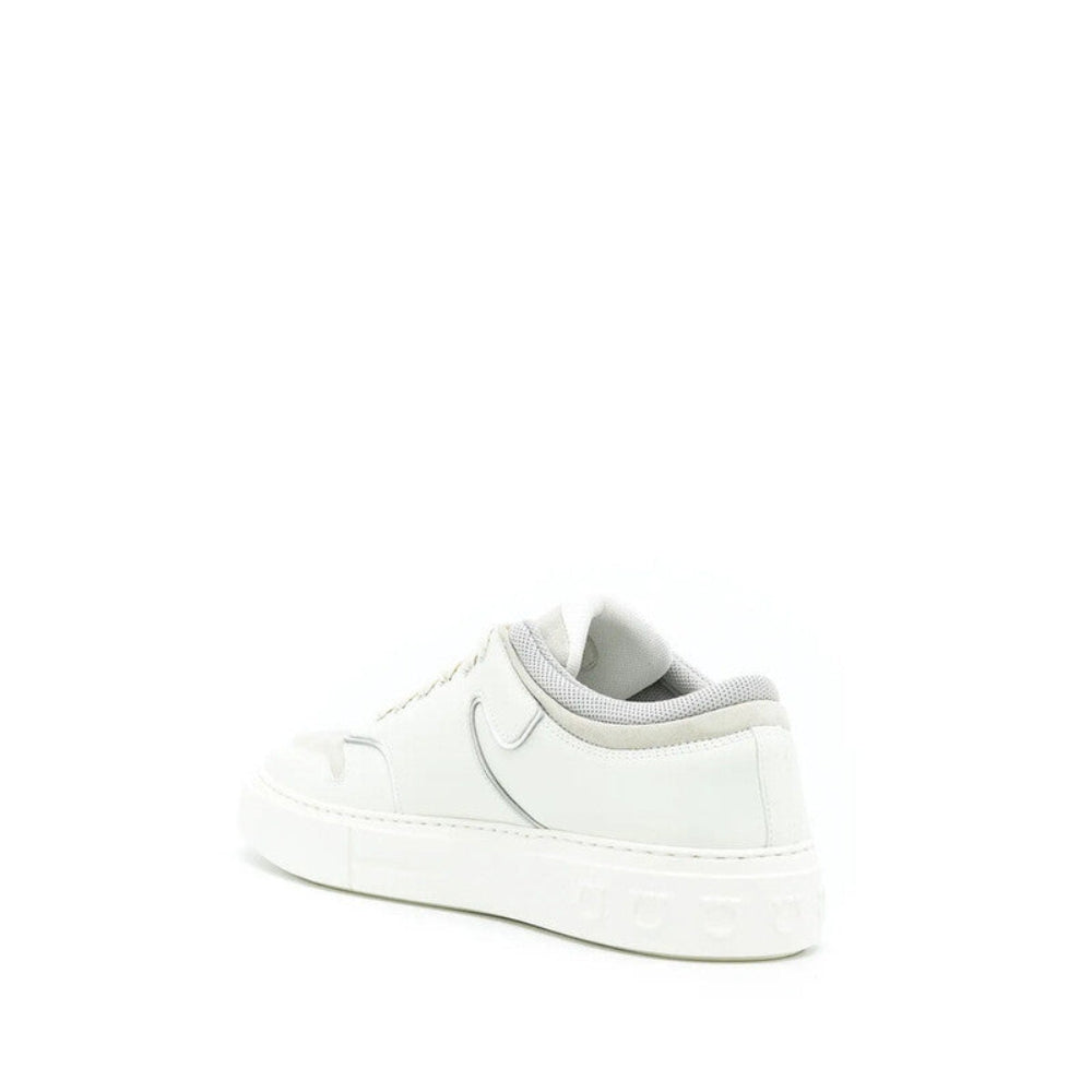 Salvatore Ferragamo Men's White Low-Top Sneakers