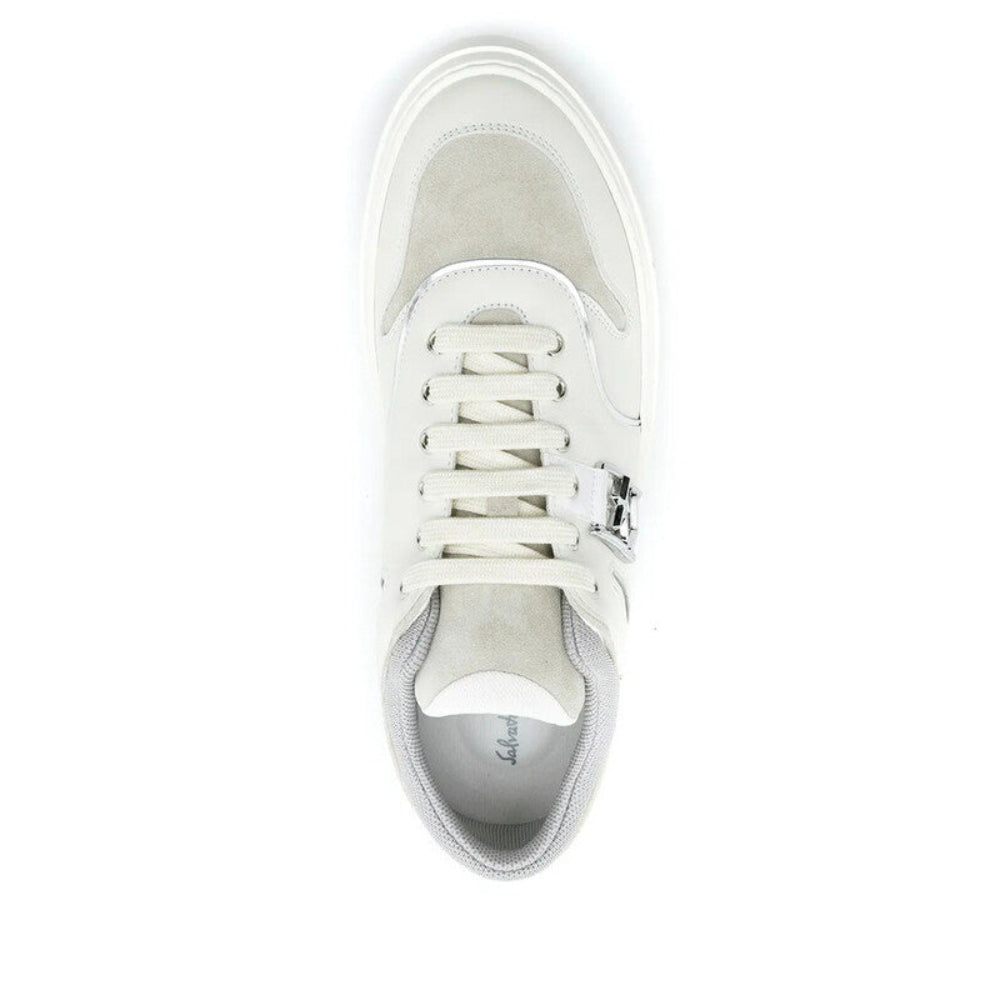 Salvatore Ferragamo Men's White Low-Top Sneakers