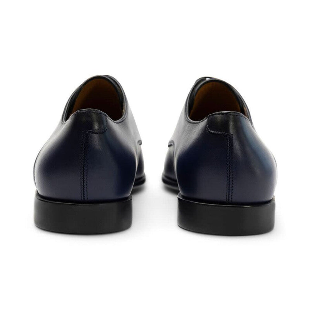 Salvatore Ferragamo Men's Blue Fosco Leather Derby Shoes