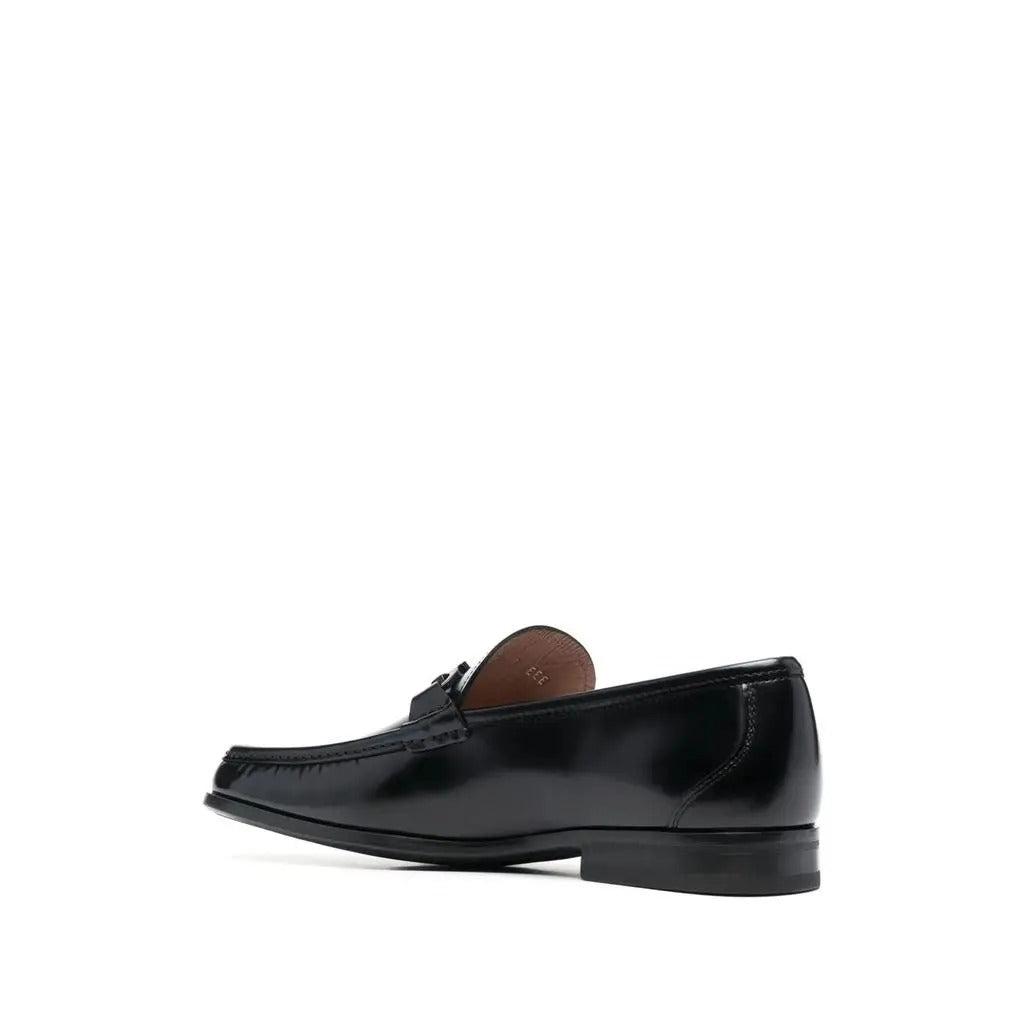 Salvatore Ferragamo Men's Black Gancini Leather Loafers