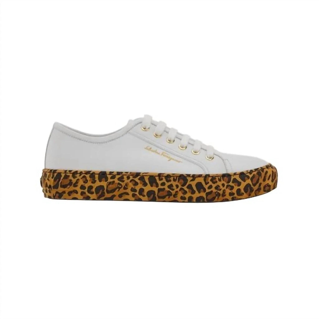 Salvatore Ferragamo Woman's Gancini White Sneakers