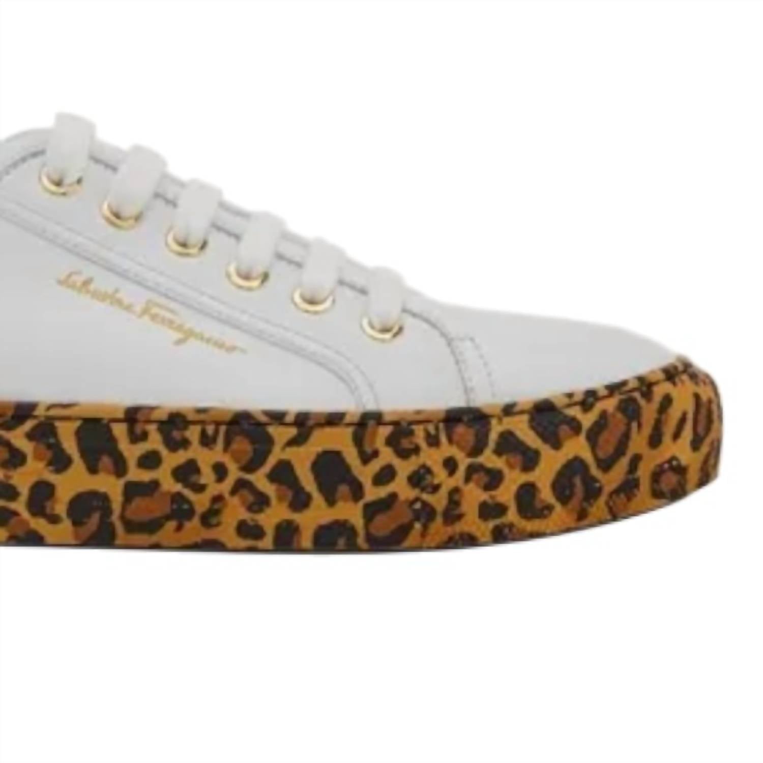 Salvatore Ferragamo Woman's Gancini White Sneakers