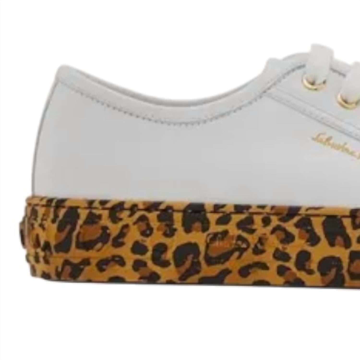 Salvatore Ferragamo Woman's Gancini White Sneakers