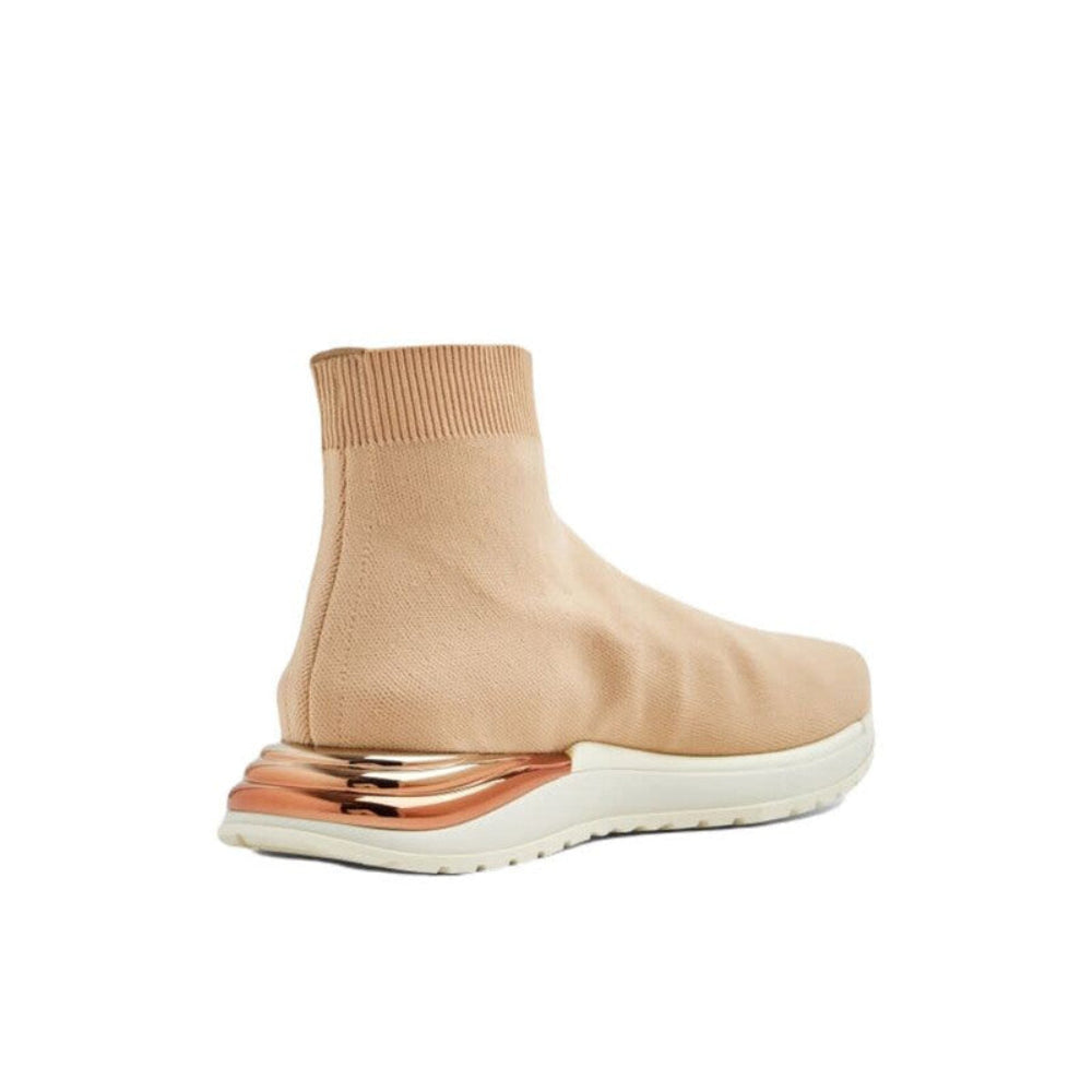 Salvatore Ferragamo Woman's Beige Ninette Sock Sneakers