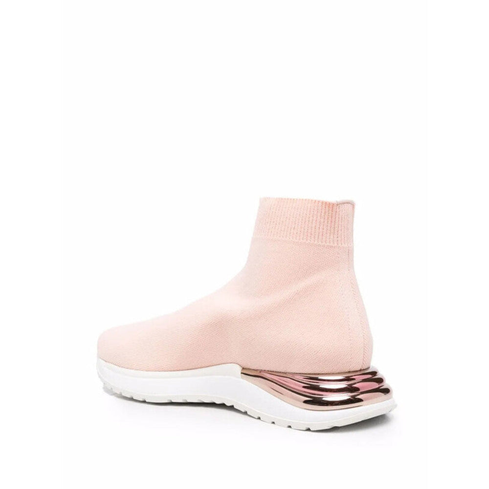 Salvatore Ferragamo Woman's Pink Ninette High-Top Sock Sneakers