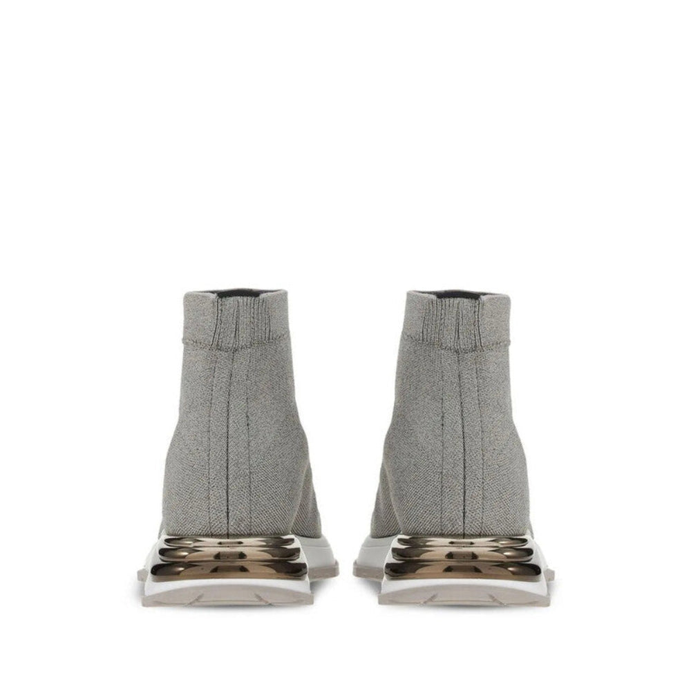 Salvatore Ferragamo Woman's Light Grey Ninette Sock Sneakers