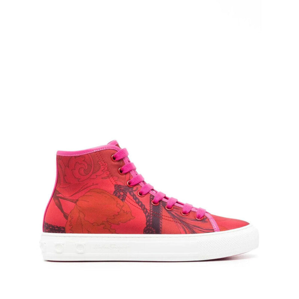 Salvatore Ferragamo Woman's Red High-Top Sneakers
