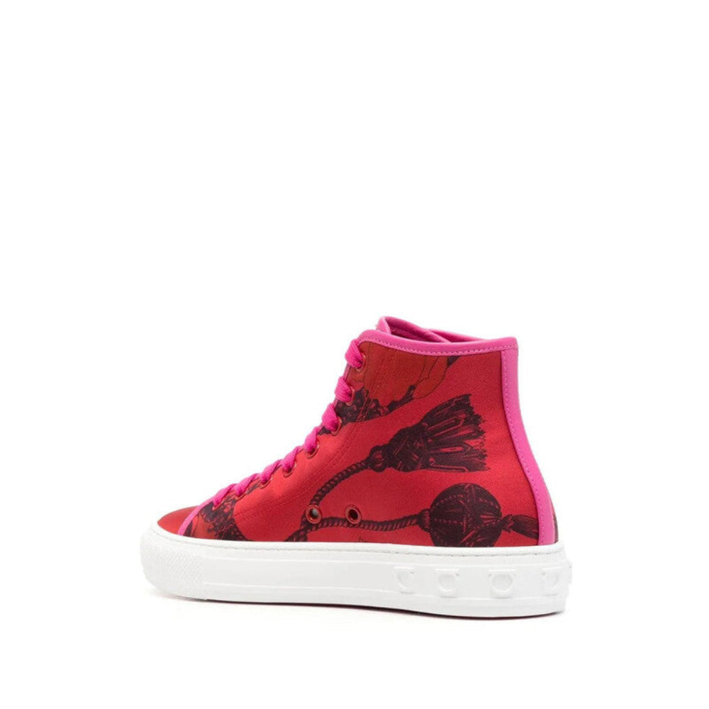 Salvatore Ferragamo Woman's Red High-Top Sneakers