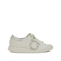 Salvatore Ferragamo Woman's White Multi-Panel Low Sneakers
